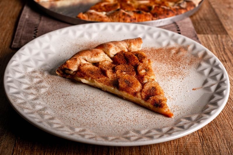 Cinnamon Dessert Pizza with cream cheese frosting